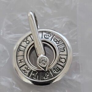 Authentic PANDORA Sterling Silver ME Zodiac Wheel Medallion Charm 793038…